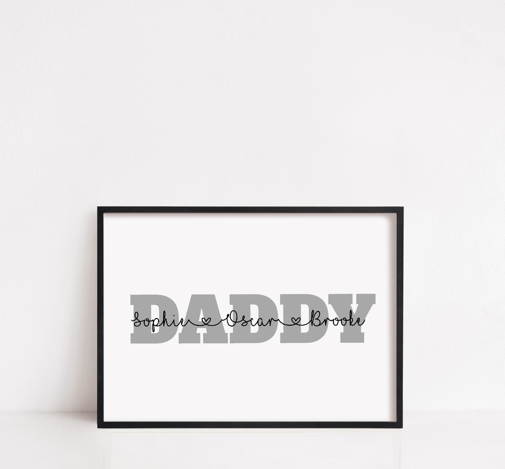 Daddy Print | Personalised Daddy And Children | Daddy Gift | Father's Day Gift - Dinky Designs