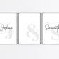 Couple Print | Personalised Name Gift | Set Of 3 Prints | Anniversary Gift | Wedding Gift - Dinky Designs