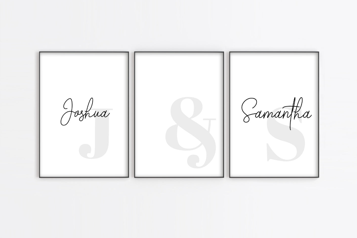 Couple Print | Personalised Name Gift | Set Of 3 Prints | Anniversary Gift | Wedding Gift - Dinky Designs