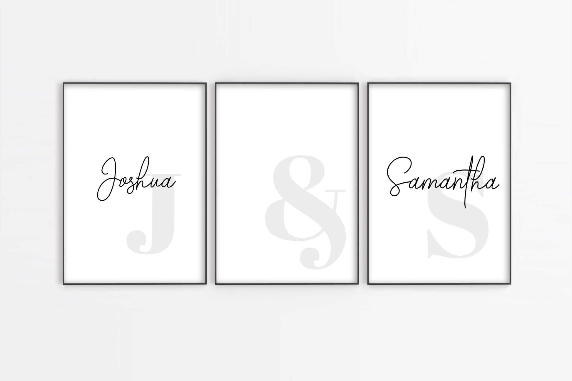 Couple Print | Personalised Name Gift | Set Of 3 Prints | Anniversary Gift | Wedding Gift - Dinky Designs