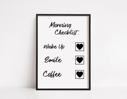 Bedroom Print | Morning Checklist | Quote Print - Dinky Designs