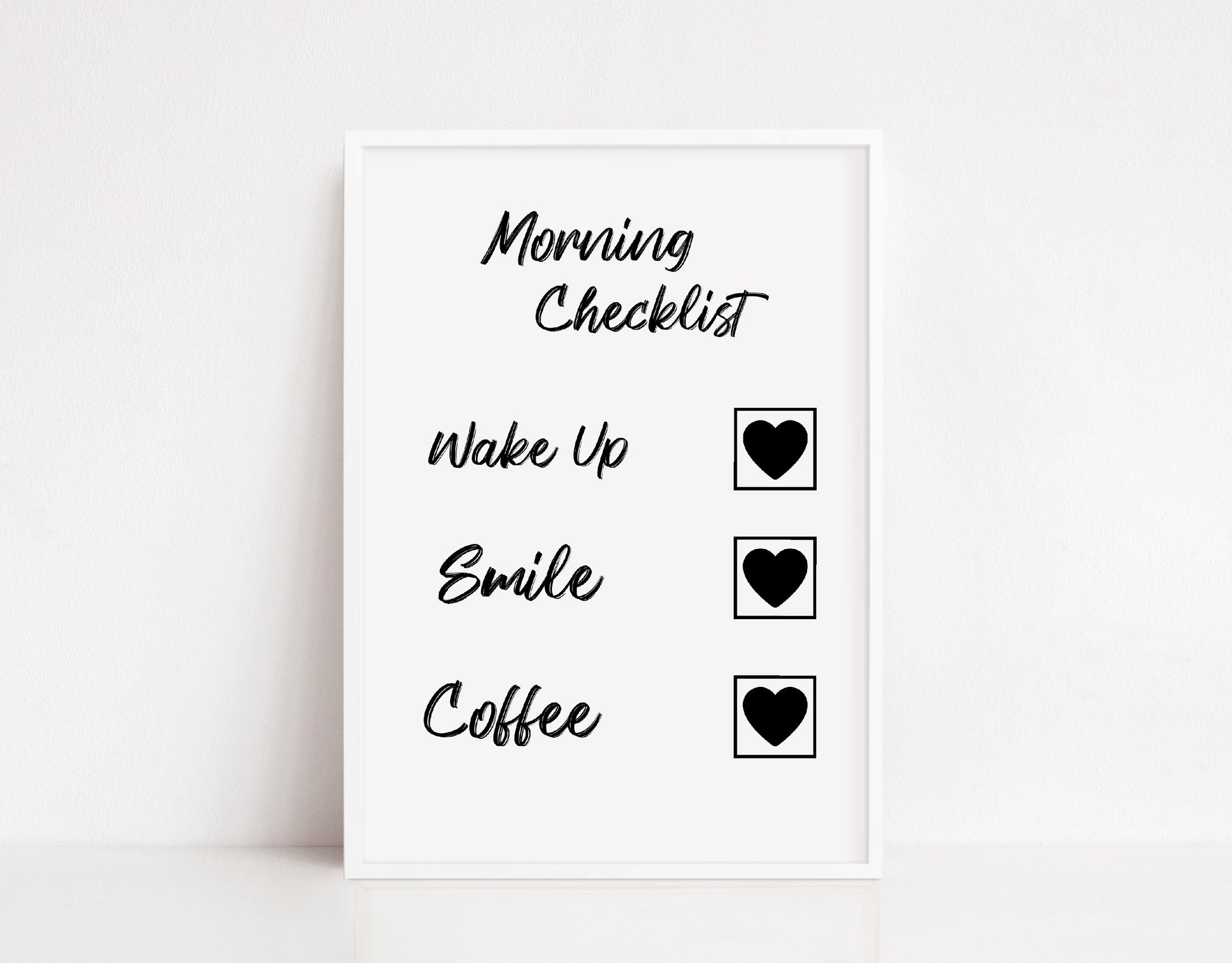 Bedroom Print | Morning Checklist | Quote Print - Dinky Designs
