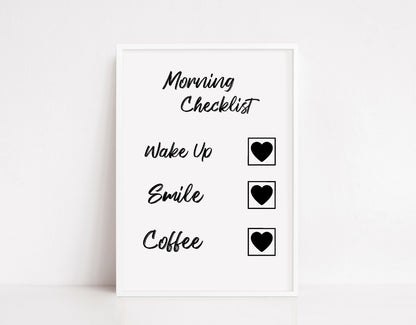 Bedroom Print | Morning Checklist | Quote Print - Dinky Designs