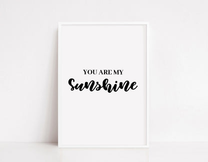 Quote Print | You Are My Sunshine | Nursery Print - Dinky Designs