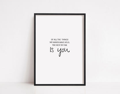 Nursery Print | Of All The Things My Hands Have Held | Quote Print | Baby Print - Dinky Designs