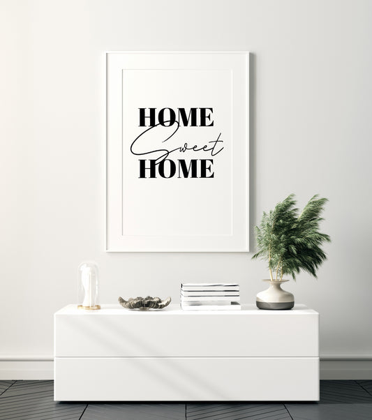 Home Print | Home Sweet Home | House Prints | Wall Art | Quote Print - Dinky Designs