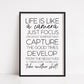 Quote Print | Life Is Like A Camera | Quote Print - Dinky Designs