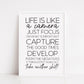 Quote Print | Life Is Like A Camera | Quote Print - Dinky Designs
