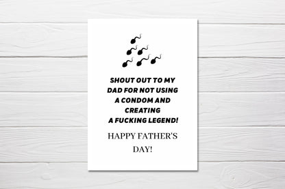 Fathers Day Card | Creating A Fucking Legend | Funny Card - Dinky Designs
