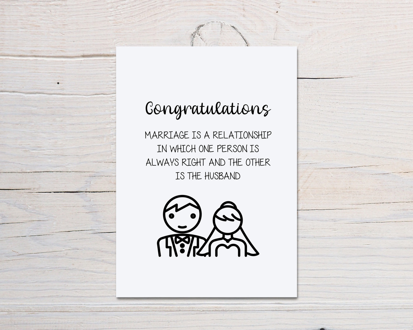 Wedding Card | Congratulations Always Right | Funny Wedding Card