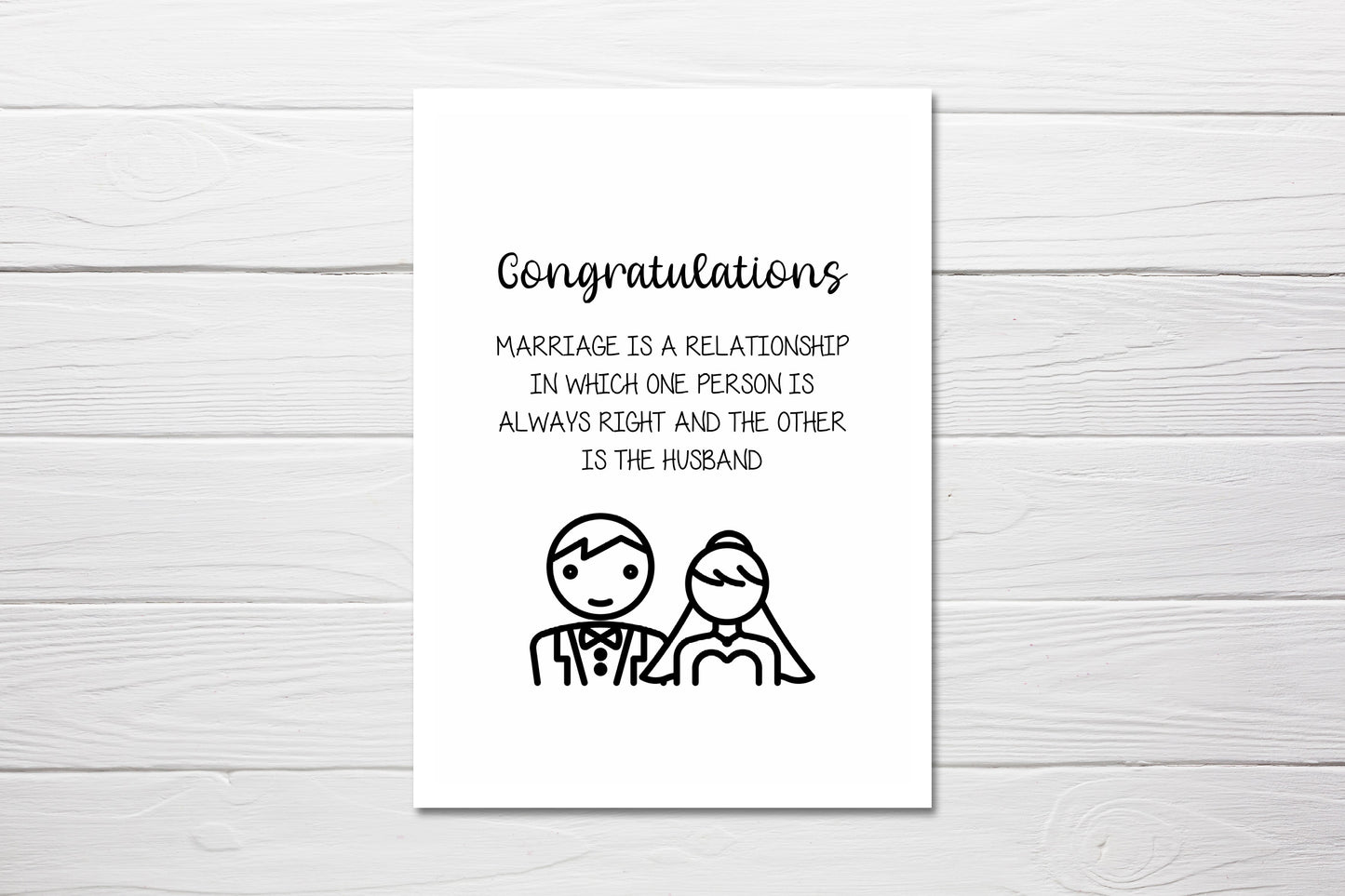 Wedding Card | Congratulations Always Right | Funny Wedding Card