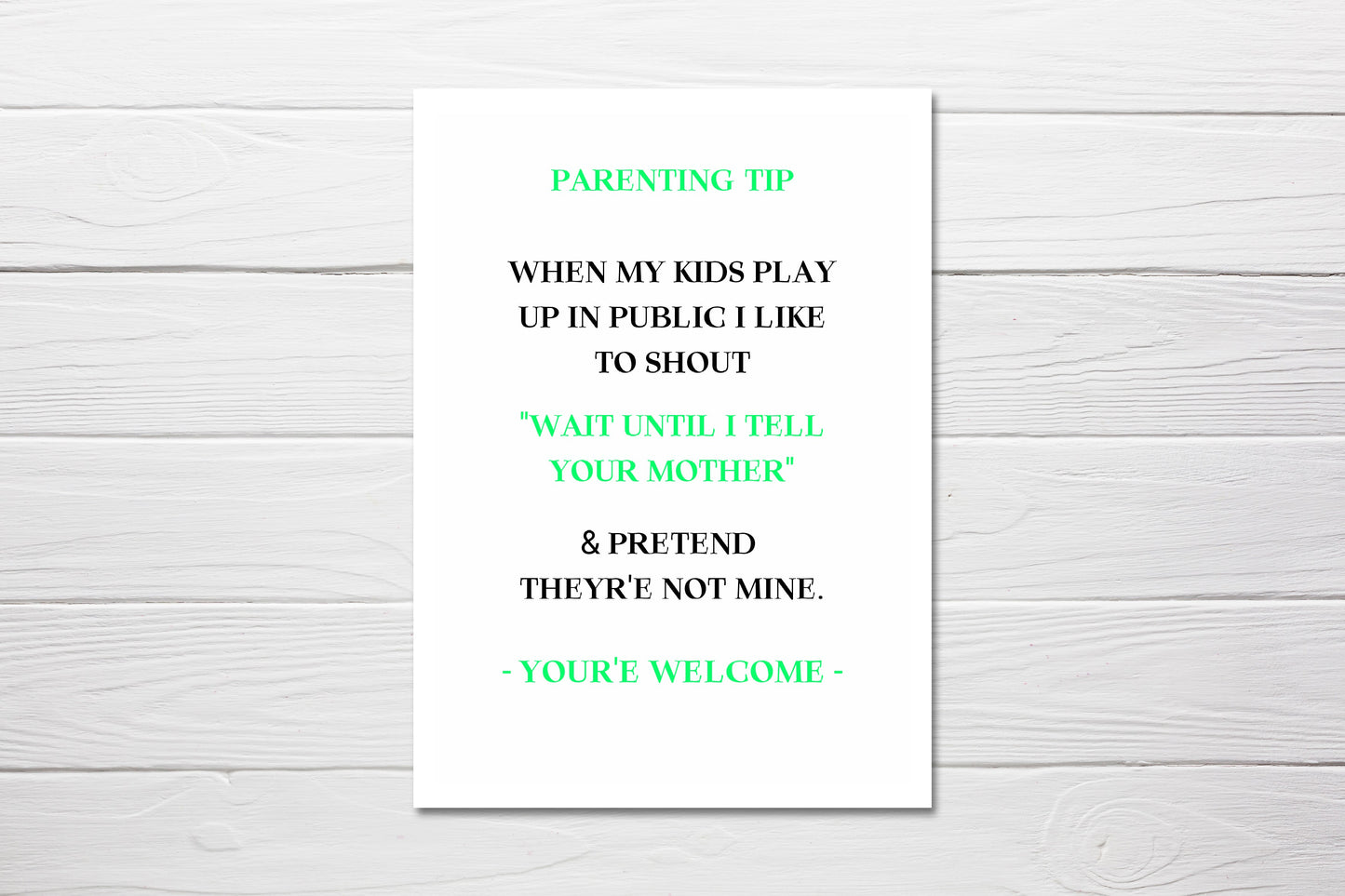 Baby Shower Card | Parenting Tip | New Baby Card | Funny Card - Dinky Designs