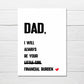 Fathers Day Card | Dad, I Will Always Be Your Little Burden | Funny Card - Dinky Designs