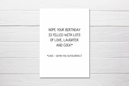 Birthday Card | Hope Your Birthday Is Filled With Lots Of Love | Funny Card | Joke Card