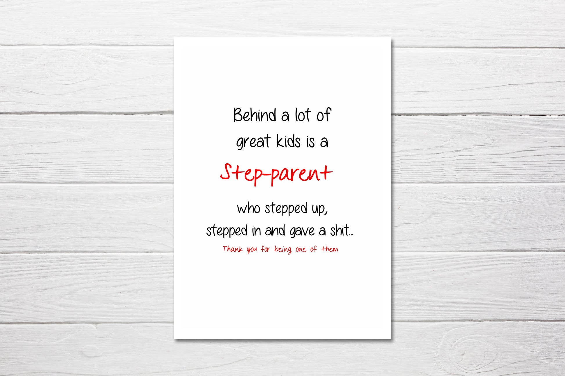 Fathers Day Card | Behind A Lot Of Great Kids Is A Step-Parent | Step Parent Card - Dinky Designs