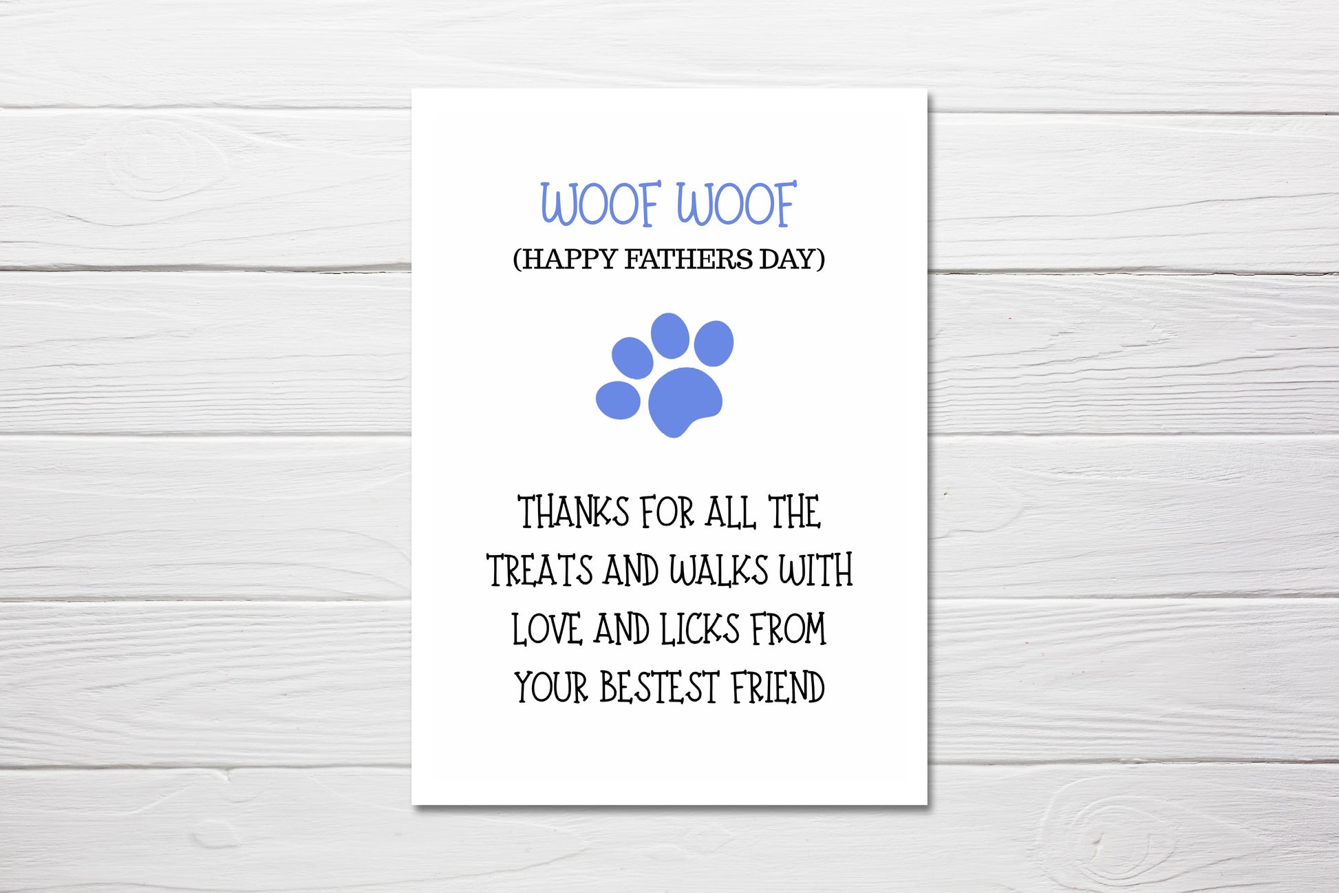Fathers Day Card | ''Woof Woof'' Happy Father's Day Card | Pet Card - Dinky Designs