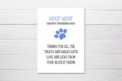 Fathers Day Card | ''Woof Woof'' Happy Father's Day Card | Pet Card - Dinky Designs
