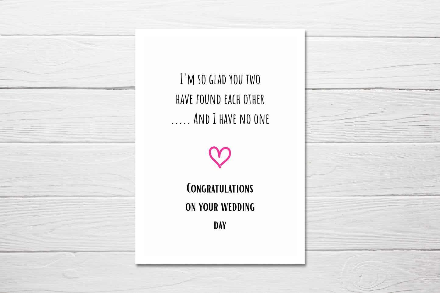 Wedding Card | So Glad You Two Have Found Each Other | Joke Card | Funny Card