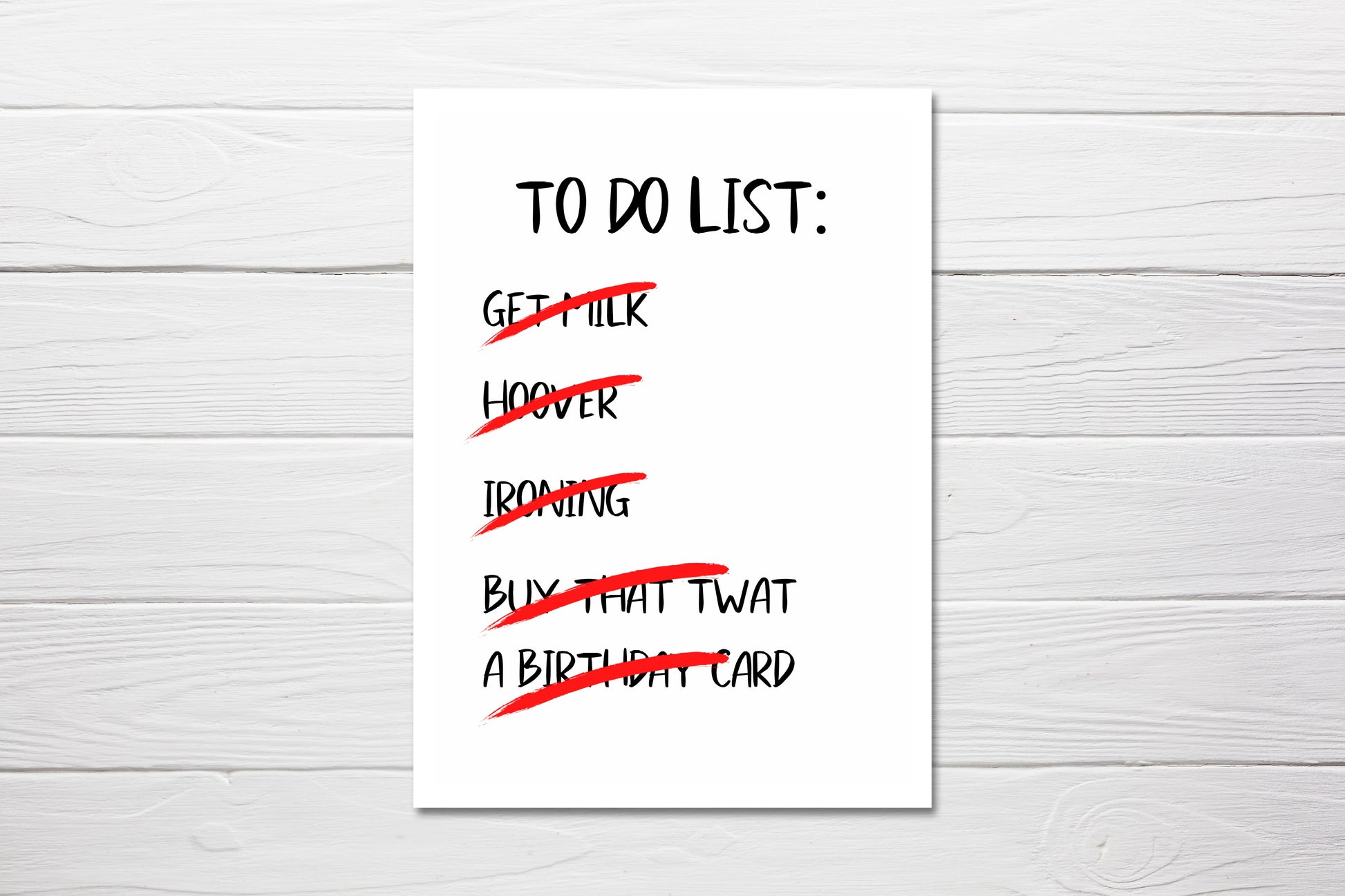 Birthday Card | To Do List | Funny Card | Joke Card - Dinky Designs