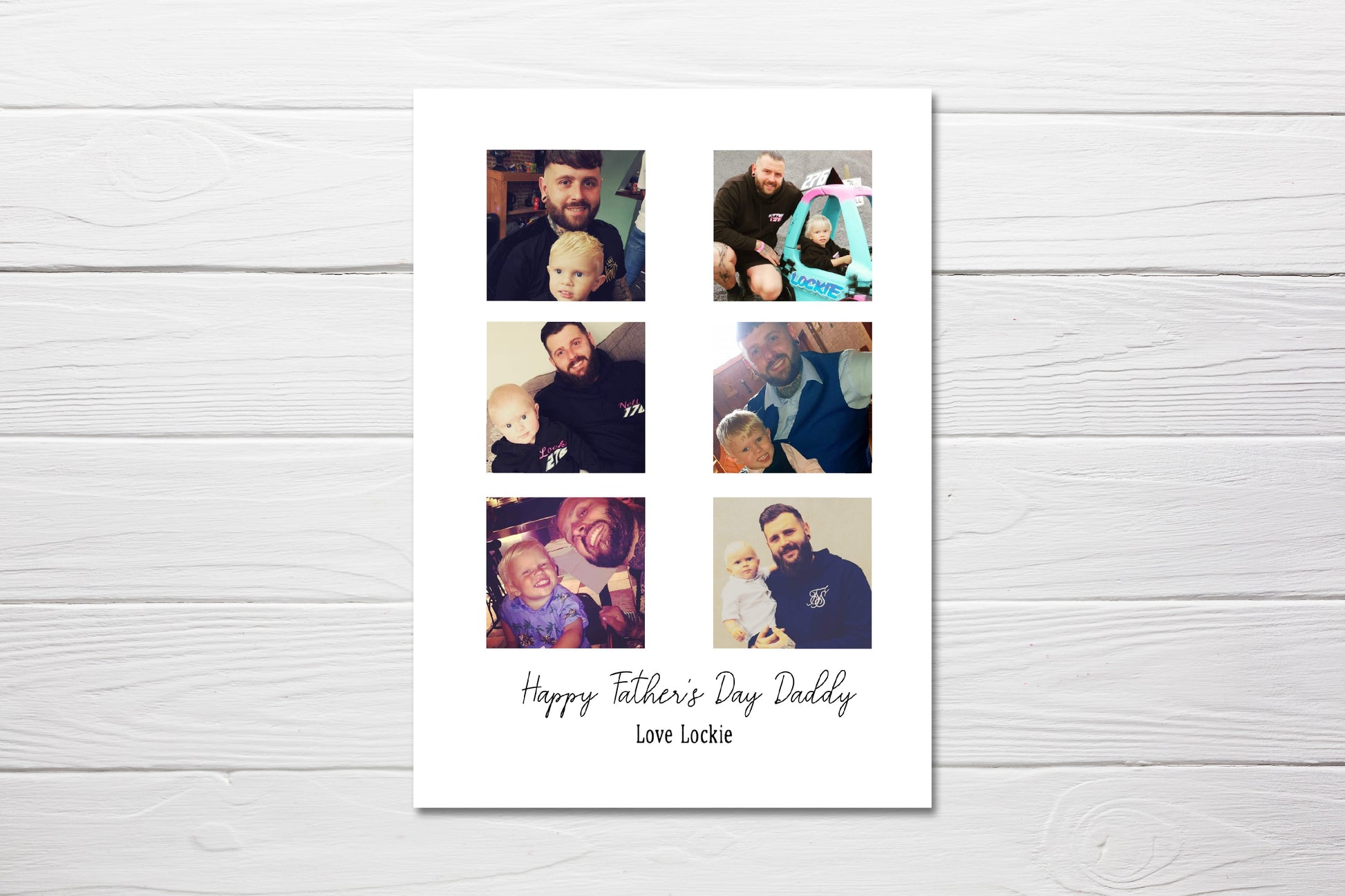 Fathers Day Card | Personalised Image Column Photo Card - Dinky Designs
