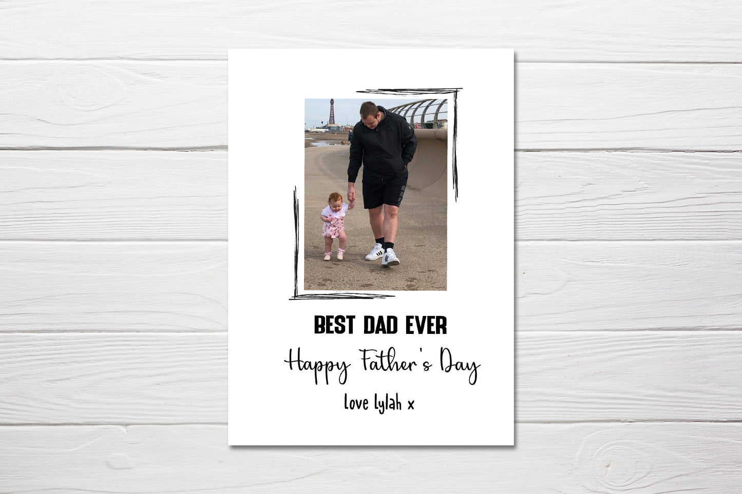 Fathers Day Card | Personalised Best Dad Ever | Photo Card - Dinky Designs