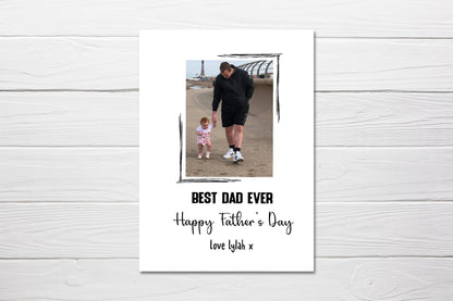 Fathers Day Card | Personalised Best Dad Ever | Photo Card - Dinky Designs