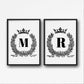 Bedroom Prints | Personalised Initial Crown Design - Dinky Designs