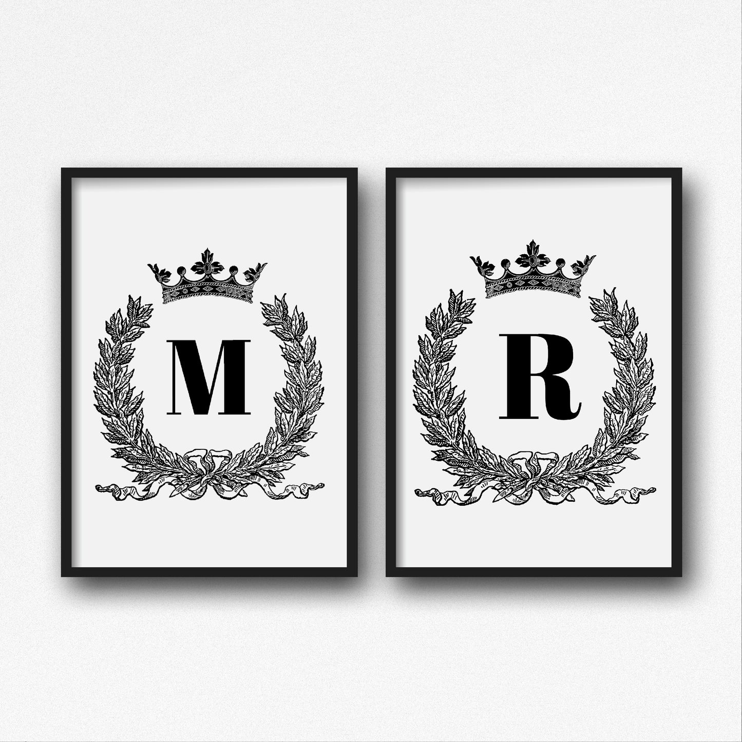 Bedroom Prints | Personalised Initial Crown Design - Dinky Designs