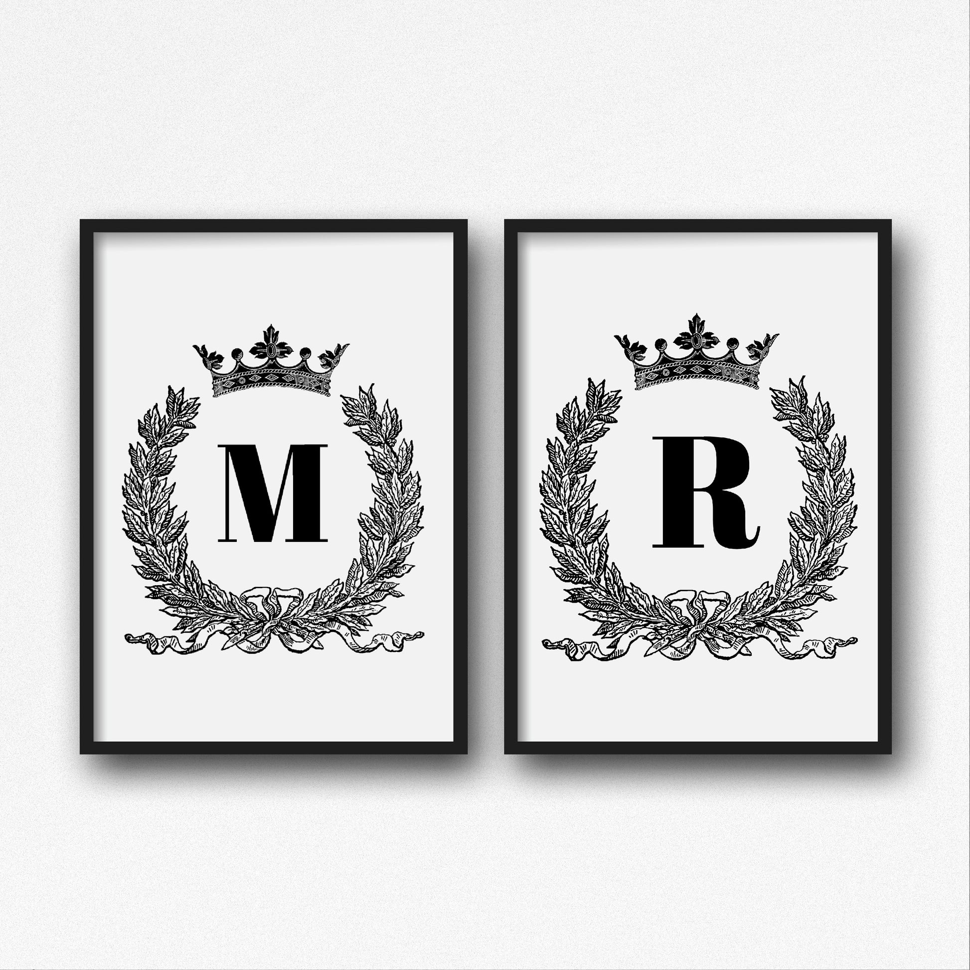Bedroom Prints | Personalised Initial Crown Design - Dinky Designs