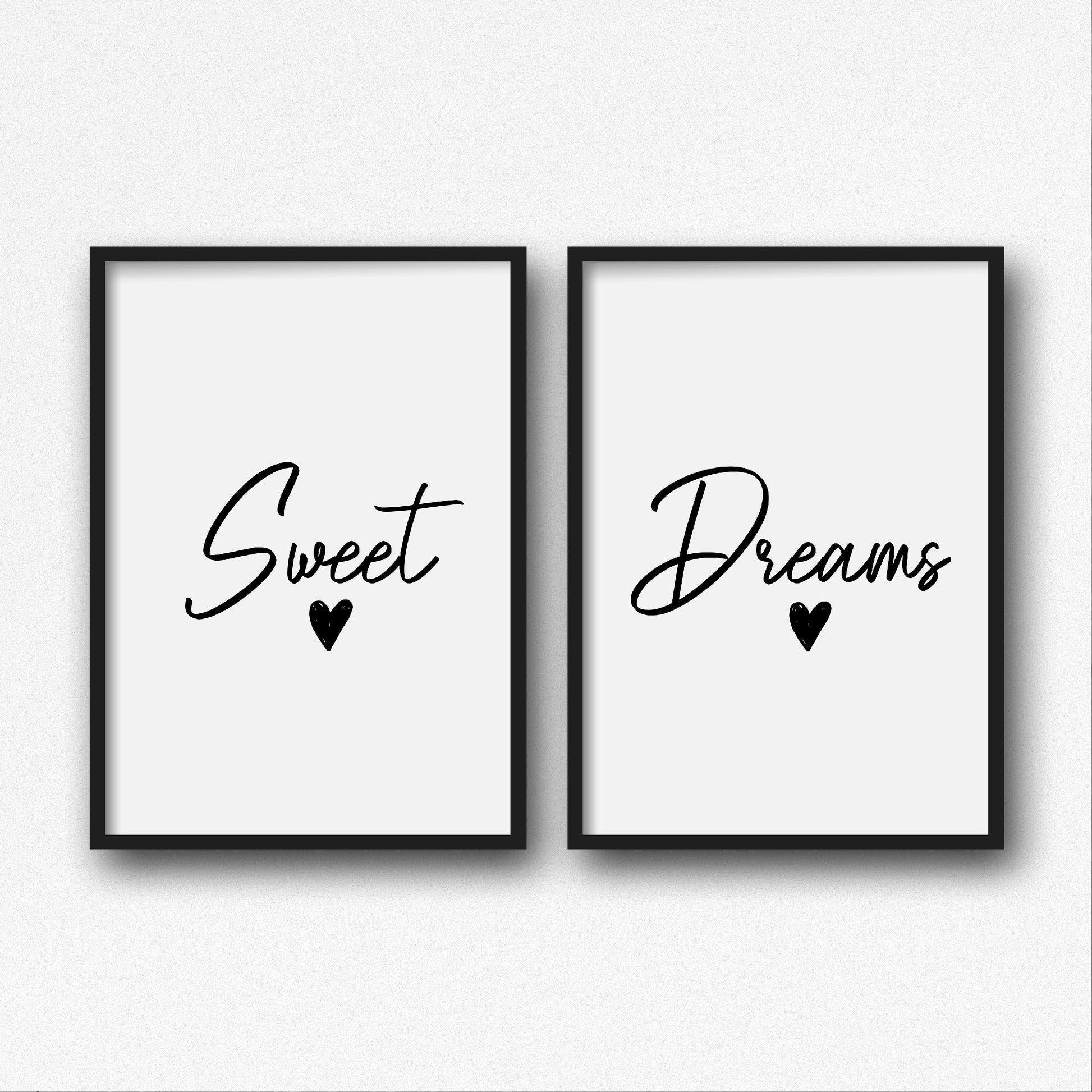 Bedroom Prints | Sweet Dreams | Set Of 2 Prints | Quote Prints - Dinky Designs