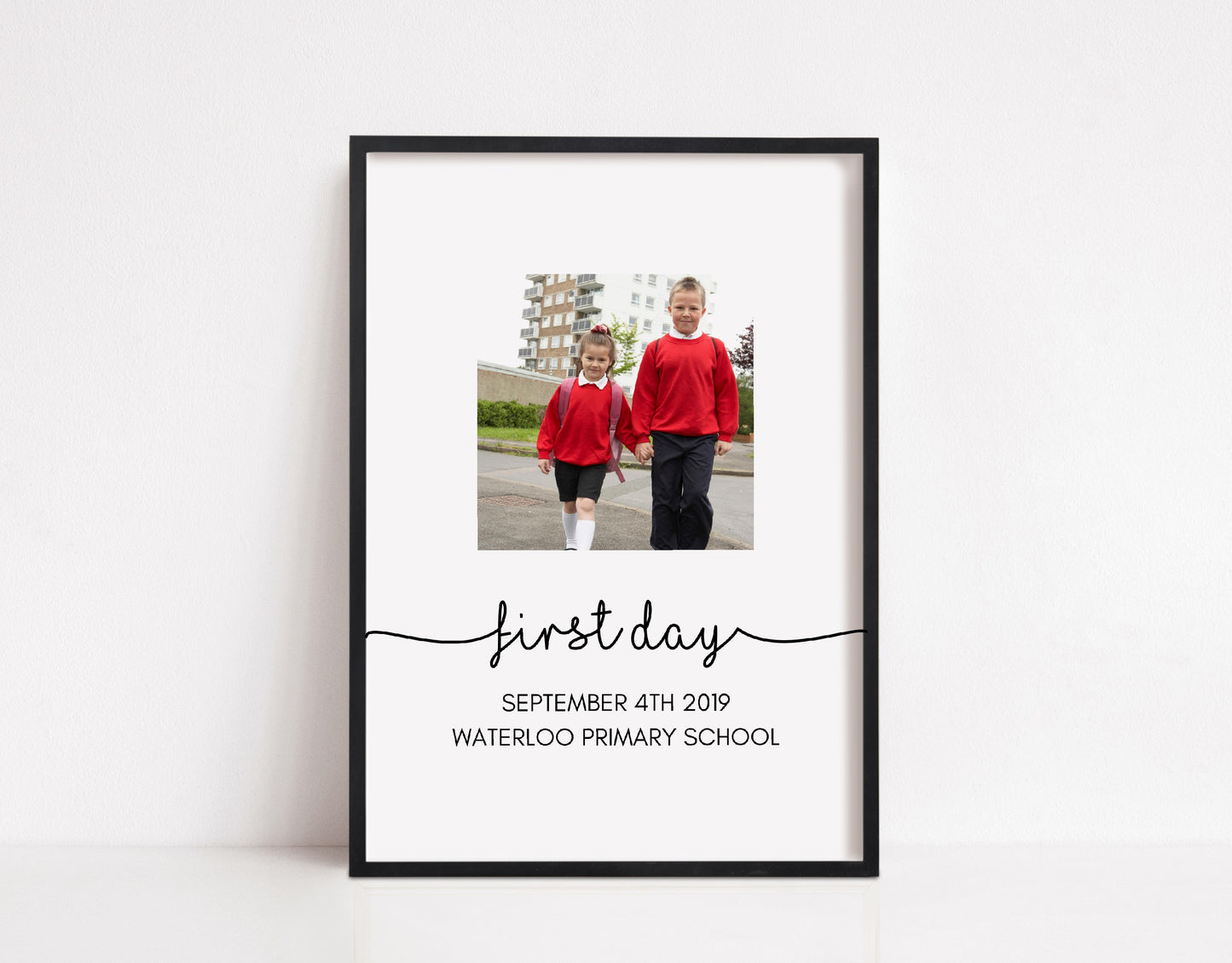 School Print | Personalised First Day At School | Keepsake Gift - Dinky Designs