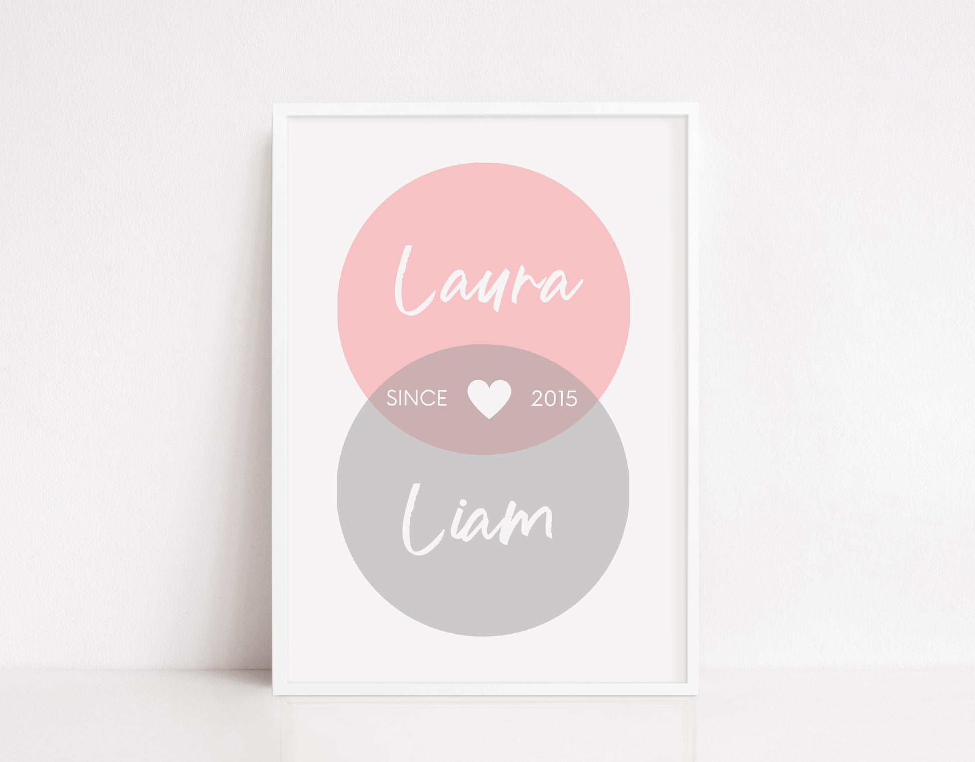 Couples Print | Personalised Circle Name Design | Love Print | Anniversary Print | Wedding Print - Dinky Designs