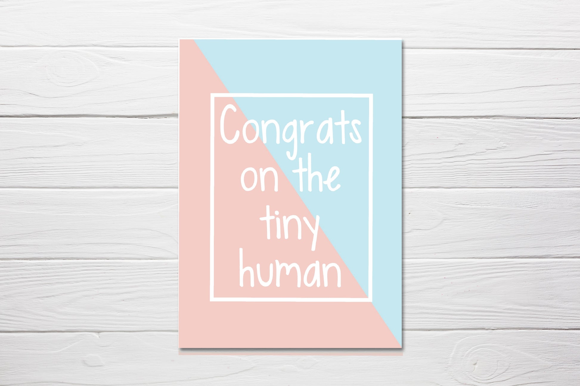 New Baby Card | Congrats On The Tiny Human | Baby Shower Card - Dinky Designs