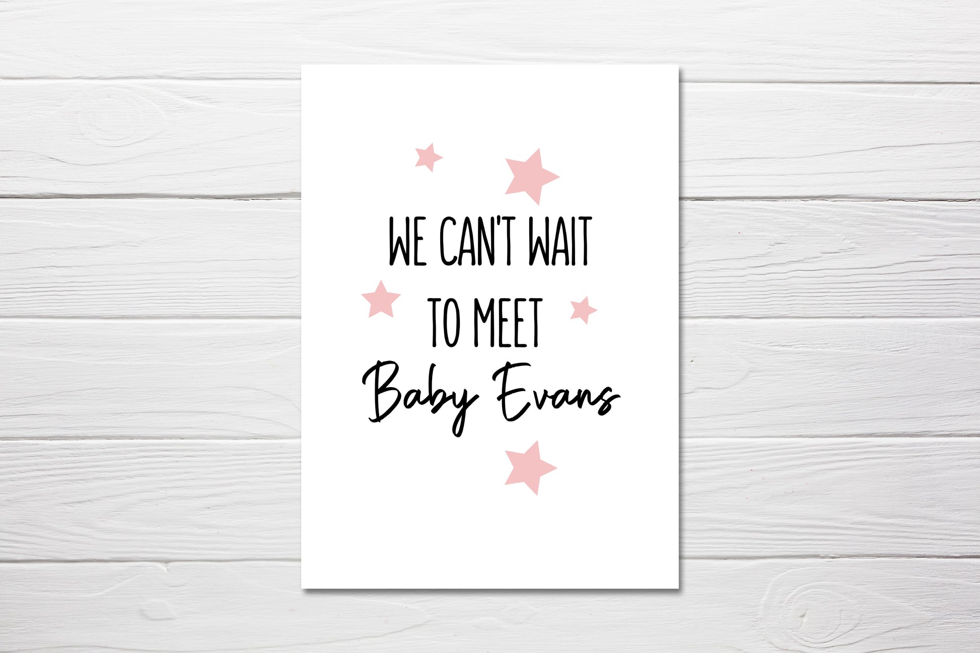 Baby Shower Card | Can't Wait To Meet Baby Shower Card | New Baby Card | Mummy to be Card - Dinky Designs