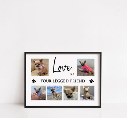 Pet Print | Love Is A Four Legged Friend | Family Print | Pet Gift - Dinky Designs
