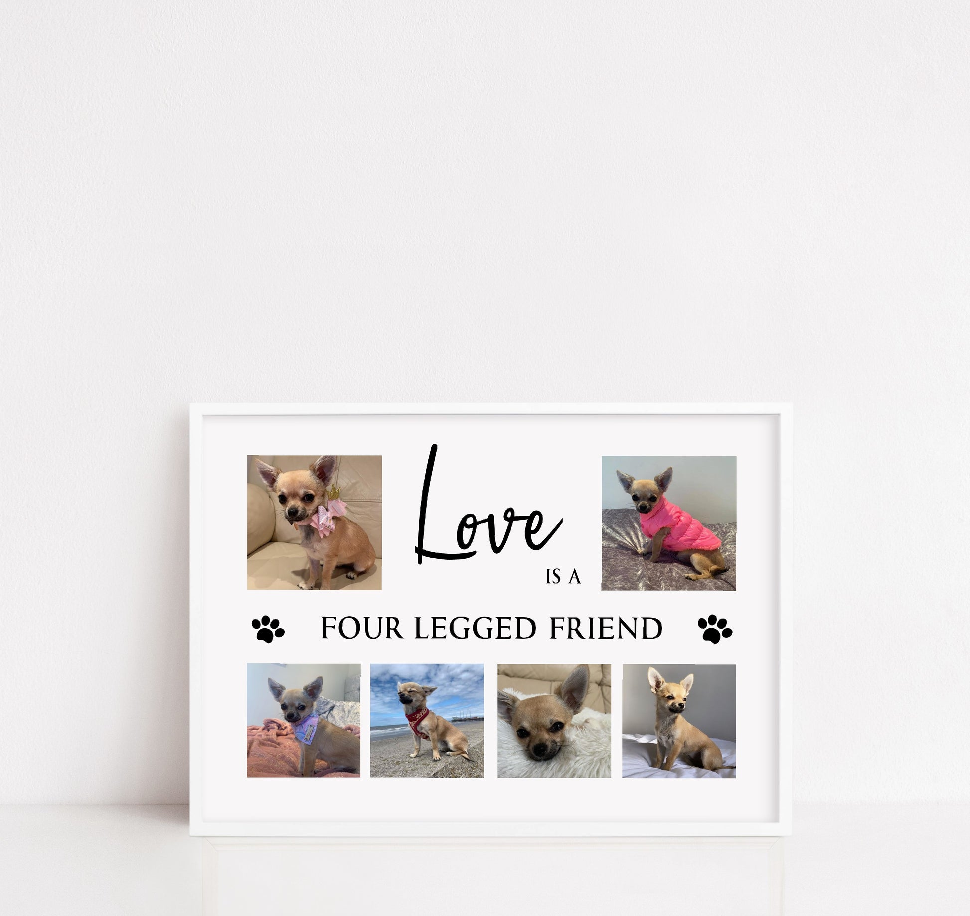 Pet Print | Love Is A Four Legged Friend | Family Print | Pet Gift - Dinky Designs