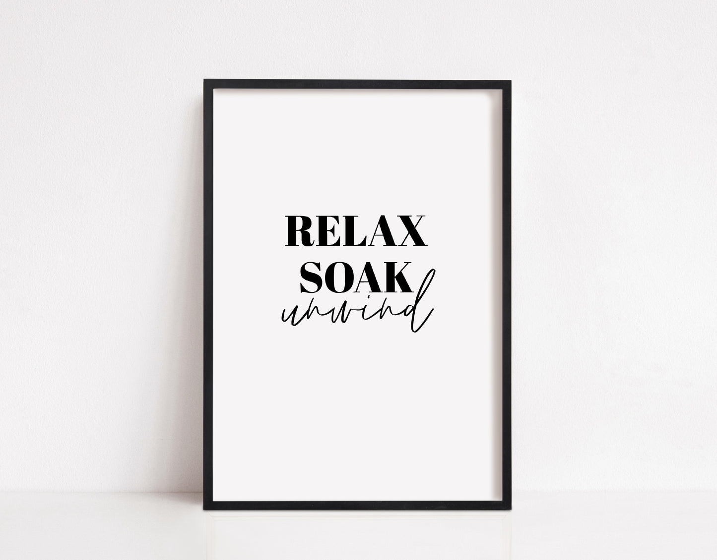 Bathroom Print | Relax, Soak, Unwind | Quote Print | Bathroom Decor - Dinky Designs