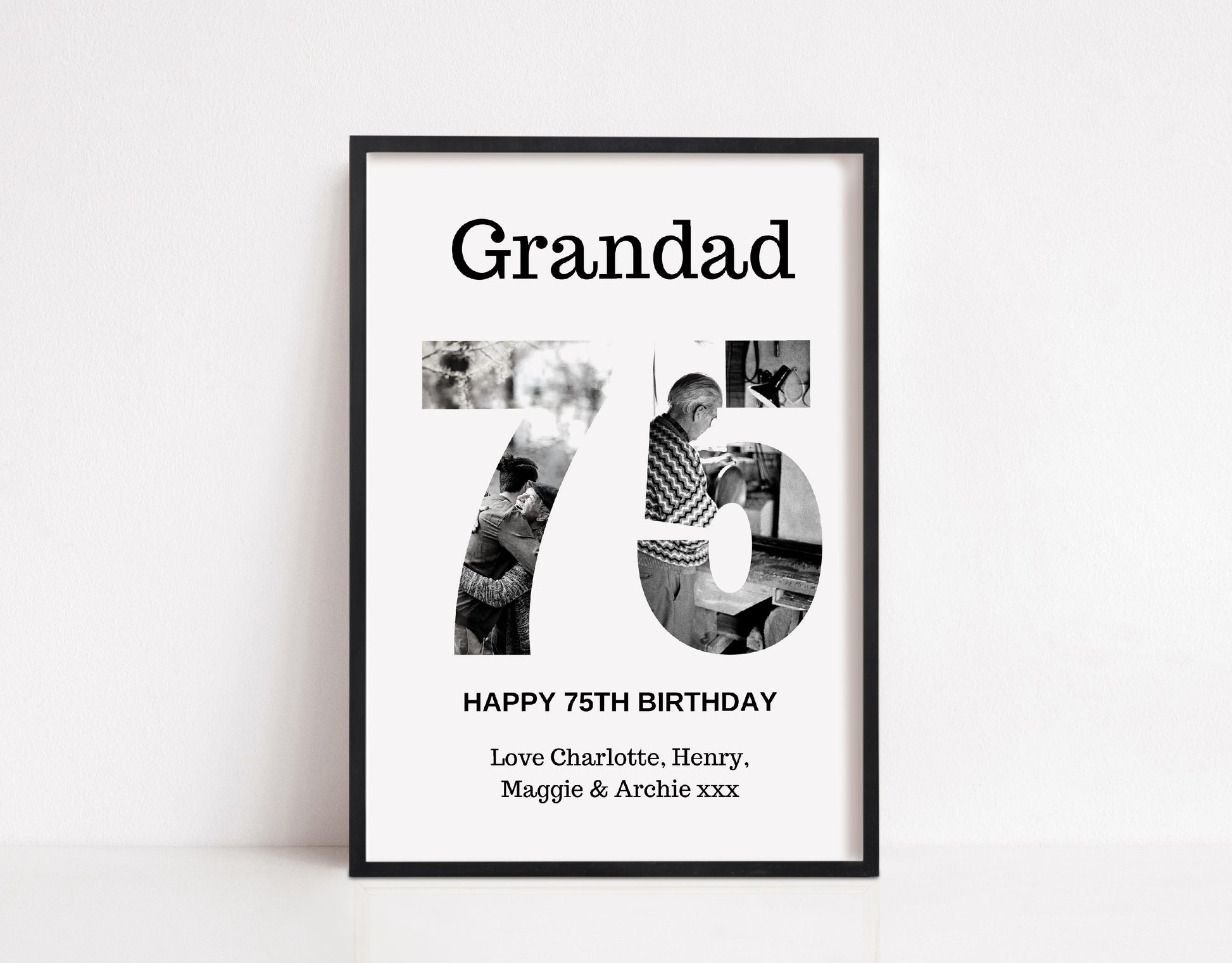 Grandad Print | Personalised Happy Birthday Grandad | Grandad Birthday Gift - Dinky Designs
