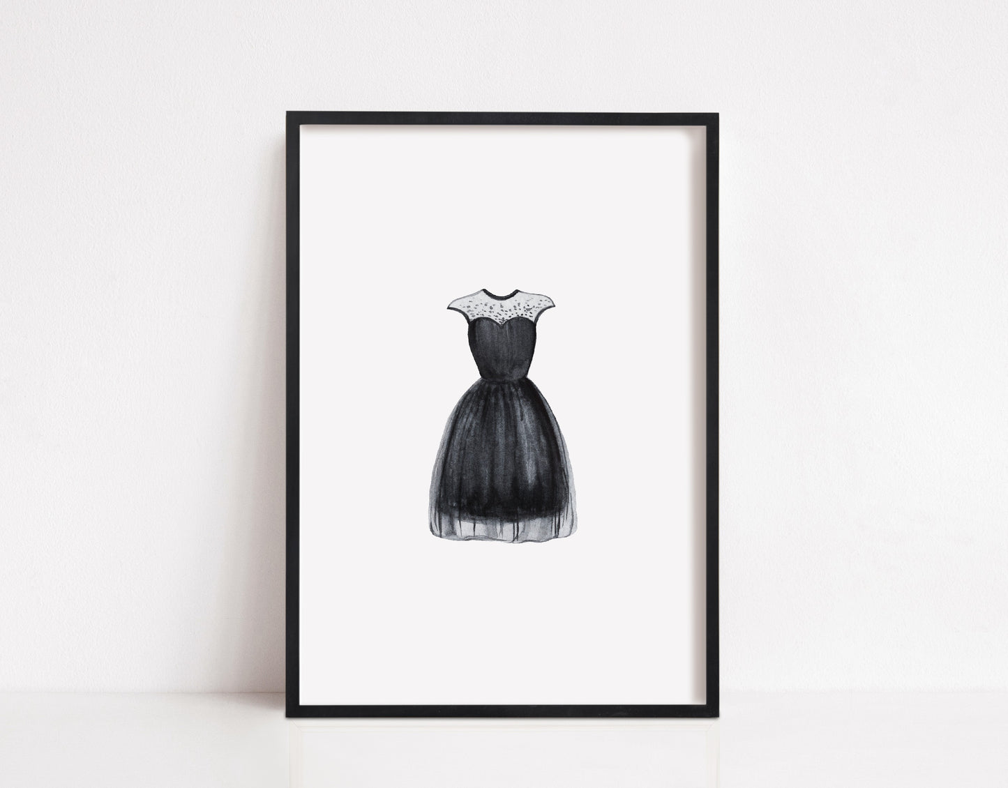 Quirky Print | Black Dress Print | Clipart Print | Image Print - Dinky Designs