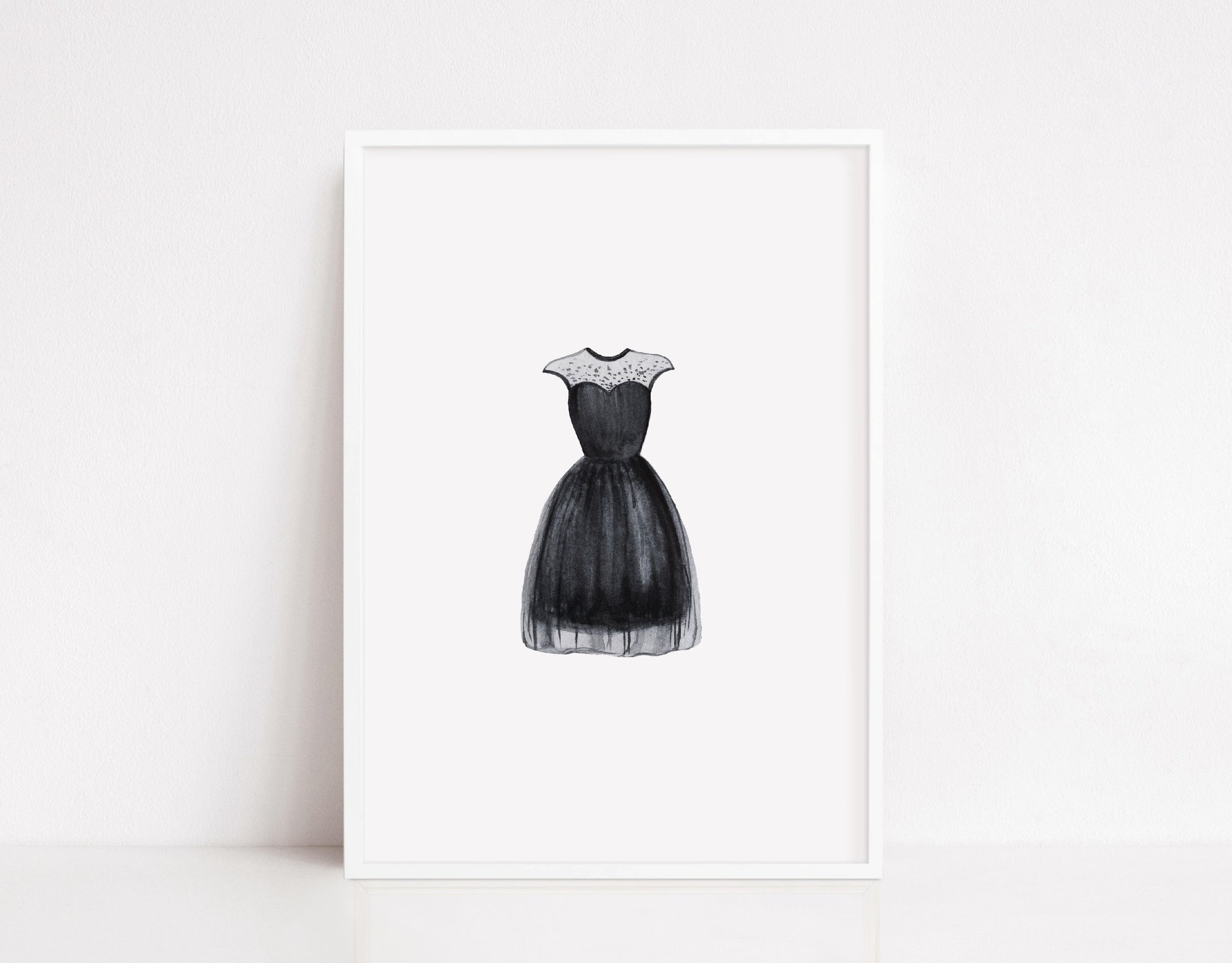 Quirky Print | Black Dress Print | Clipart Print | Image Print - Dinky Designs