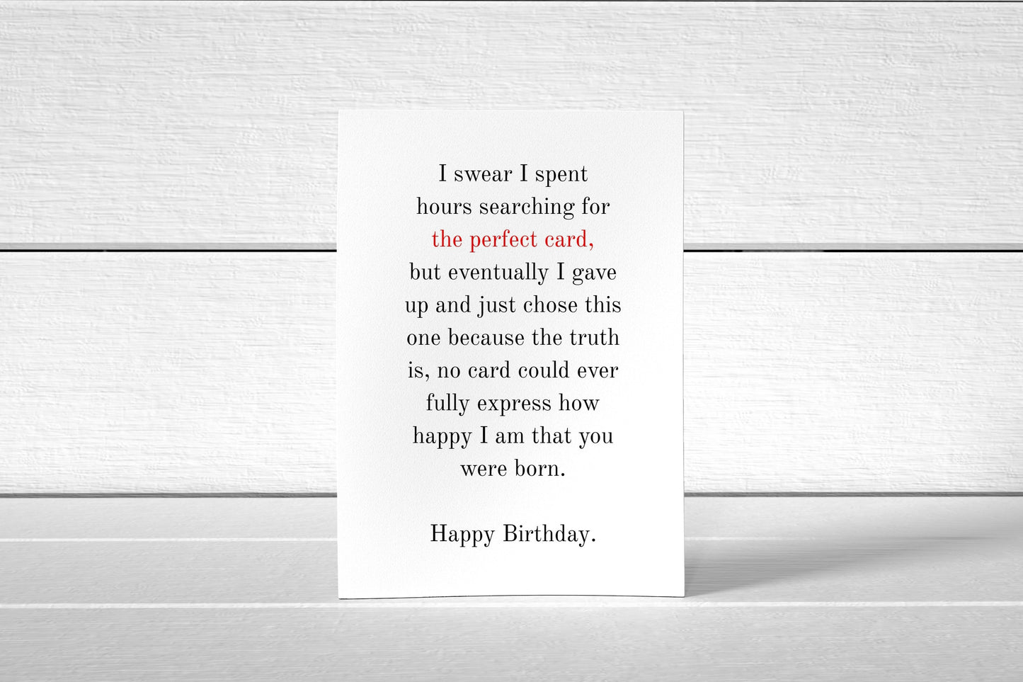 Birthday Card | Searching For The Perfect Card | Funny Card | Joke Card - Dinky Designs