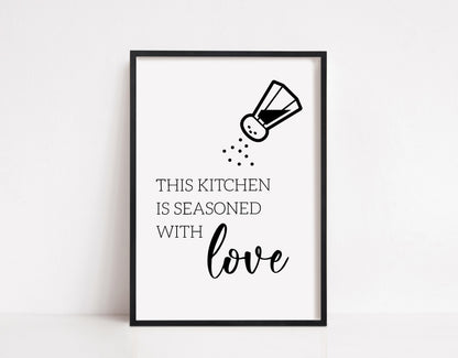 Kitchen Print | This Kitchen Is Seasoned With Love | Quote Print