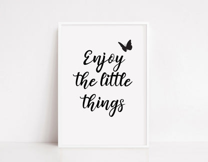 Quote Print | Enjoy The Little Things | Motivational Print | Positive Print - Dinky Designs
