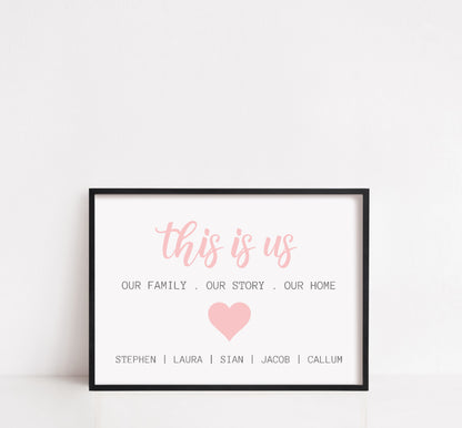 Quote Print | This Is Us | Personalised Print | Family Print - Dinky Designs