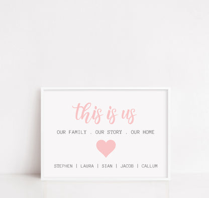 Quote Print | This Is Us | Personalised Print | Family Print - Dinky Designs