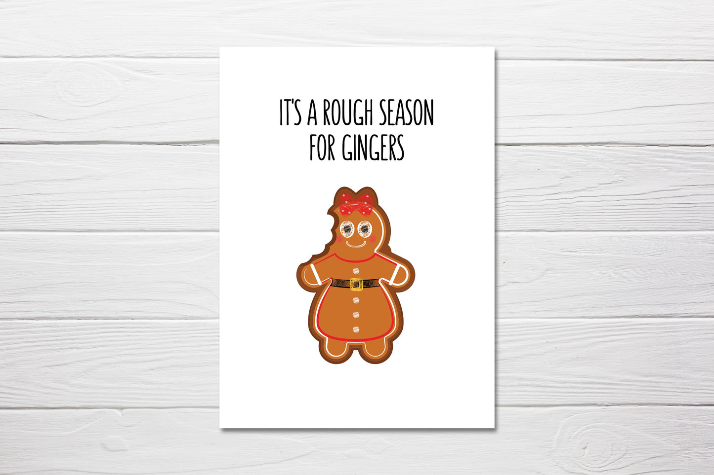 Christmas Card | It's A Rough Season For Gingers | Funny Card | Joke Card