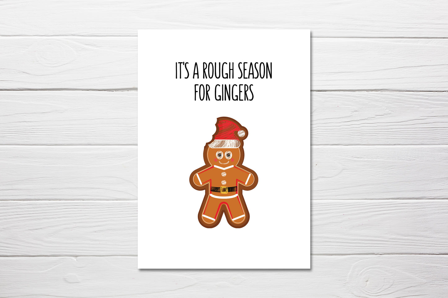 Christmas Card | It's A Rough Season For Gingers | Funny Card | Joke Card