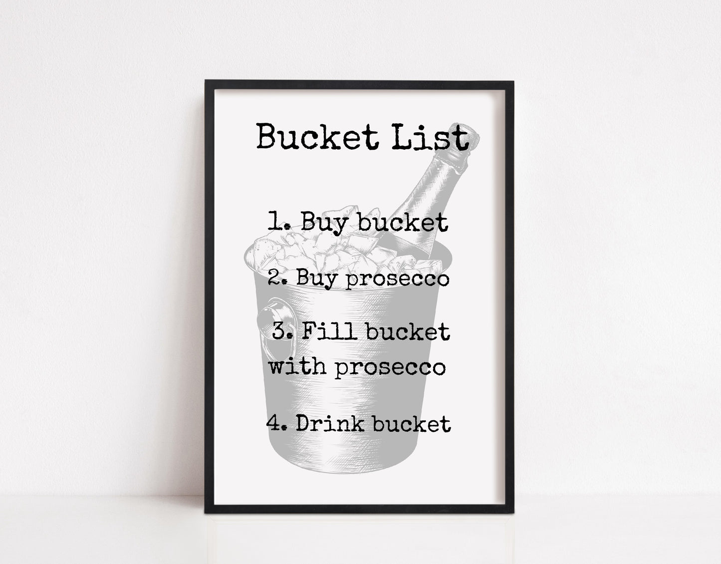 Quote Print | Prosecco Bucket List | Funny Print | Gift
