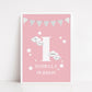 Nursery Print | Personalised Pink Initial/Name | Children's Print | Kids Print | Baby Gift