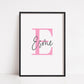 Name Initial Print | Personalised Print | Bedroom Print